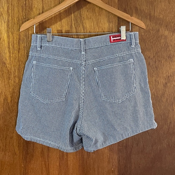 HALSTON JEANSWEAR Blue Gingham Shorts Sz 10 - Picture 2 of 5